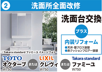 ②洗面所全面改修 洗面台交換