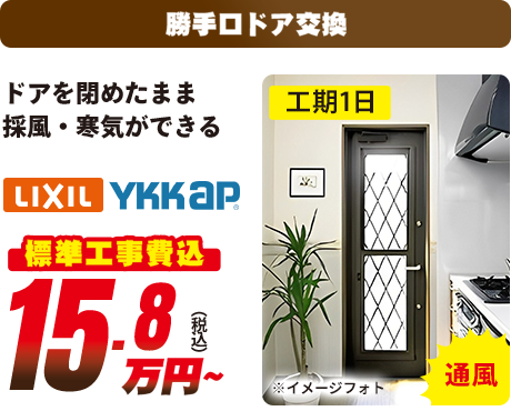 勝手口ドア交換