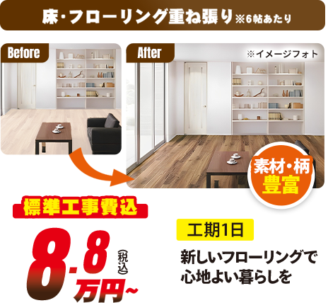 床・フローリング重ね張り